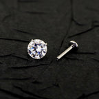 High-Shine Moissanite Internally Threaded Titanium Studs