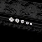 High-Shine Moissanite Internally Threaded Titanium Studs
