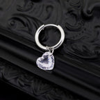 Rainbow Heart CZ Pendant tainless steel Earrings