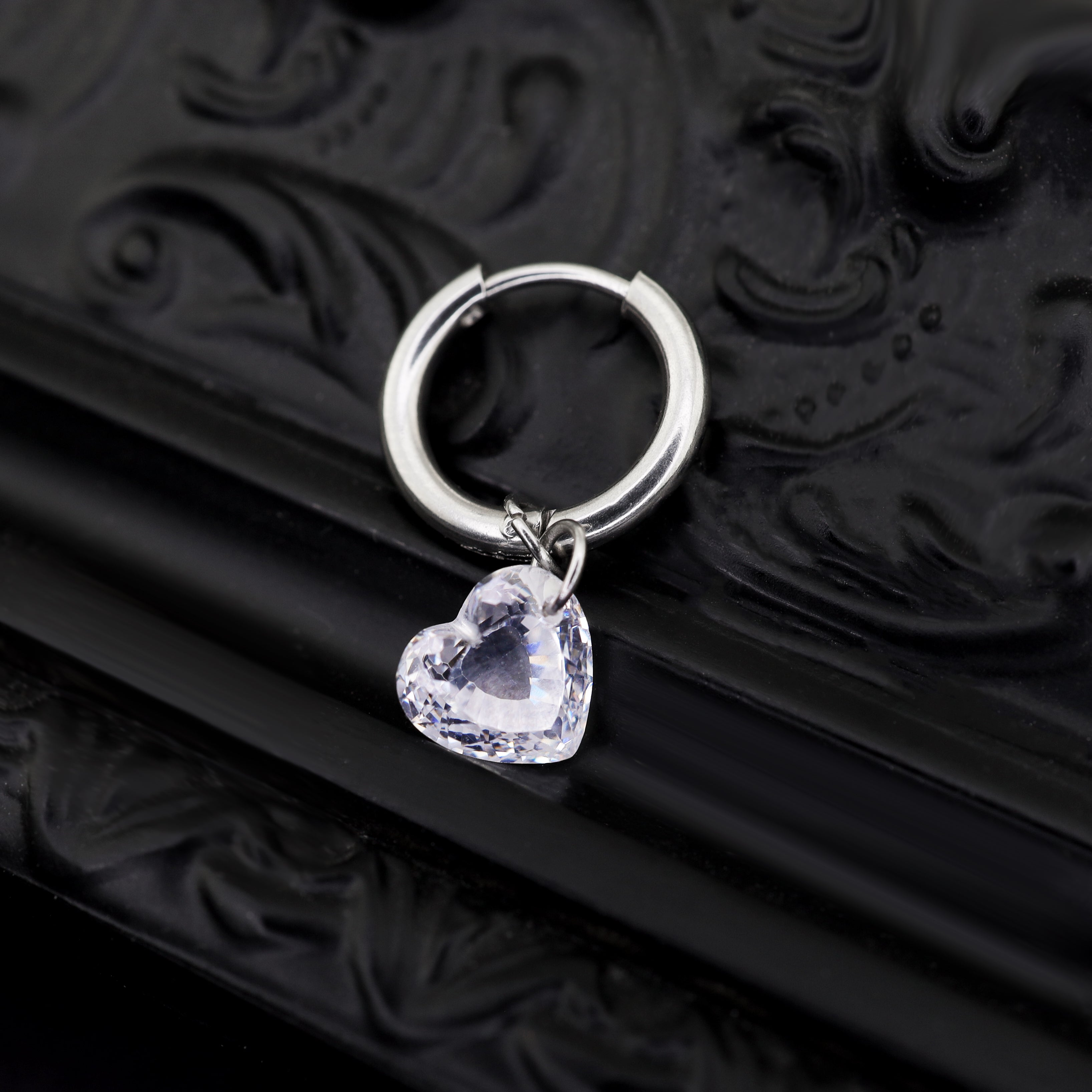 Rainbow Heart CZ Pendant tainless steel Earrings