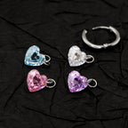 Rainbow Heart CZ Pendant tainless steel Earrings