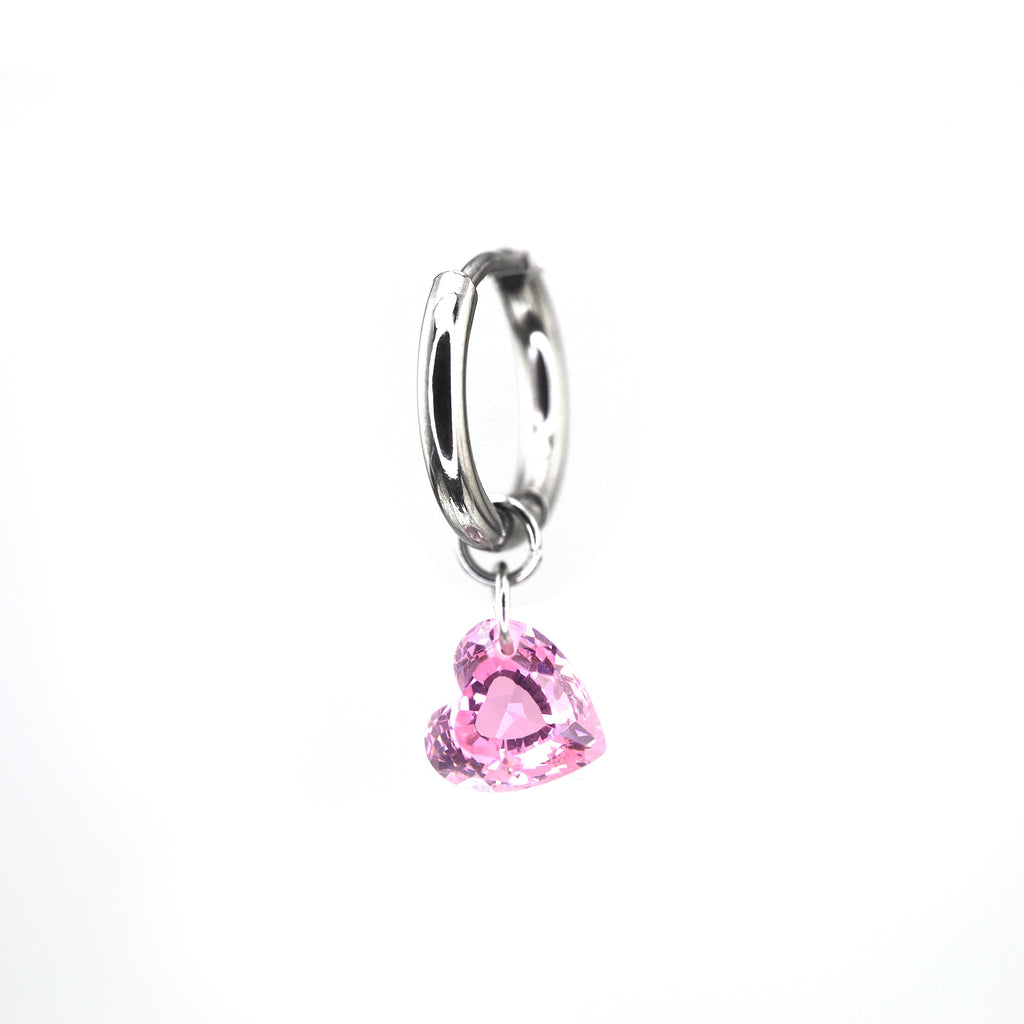 Rainbow Heart CZ Pendant tainless steel Earrings