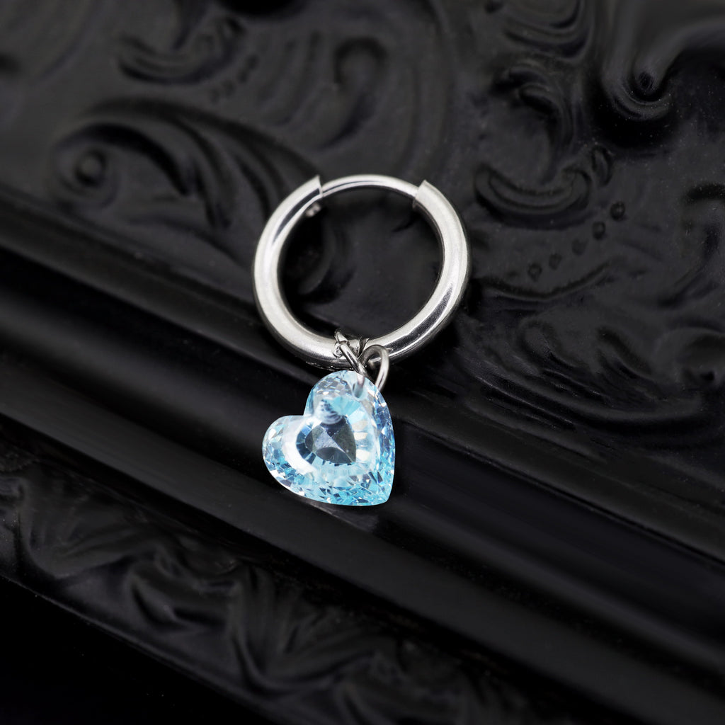 Rainbow Heart CZ Pendant tainless steel Earrings