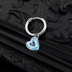 Rainbow Heart CZ Pendant tainless steel Earrings