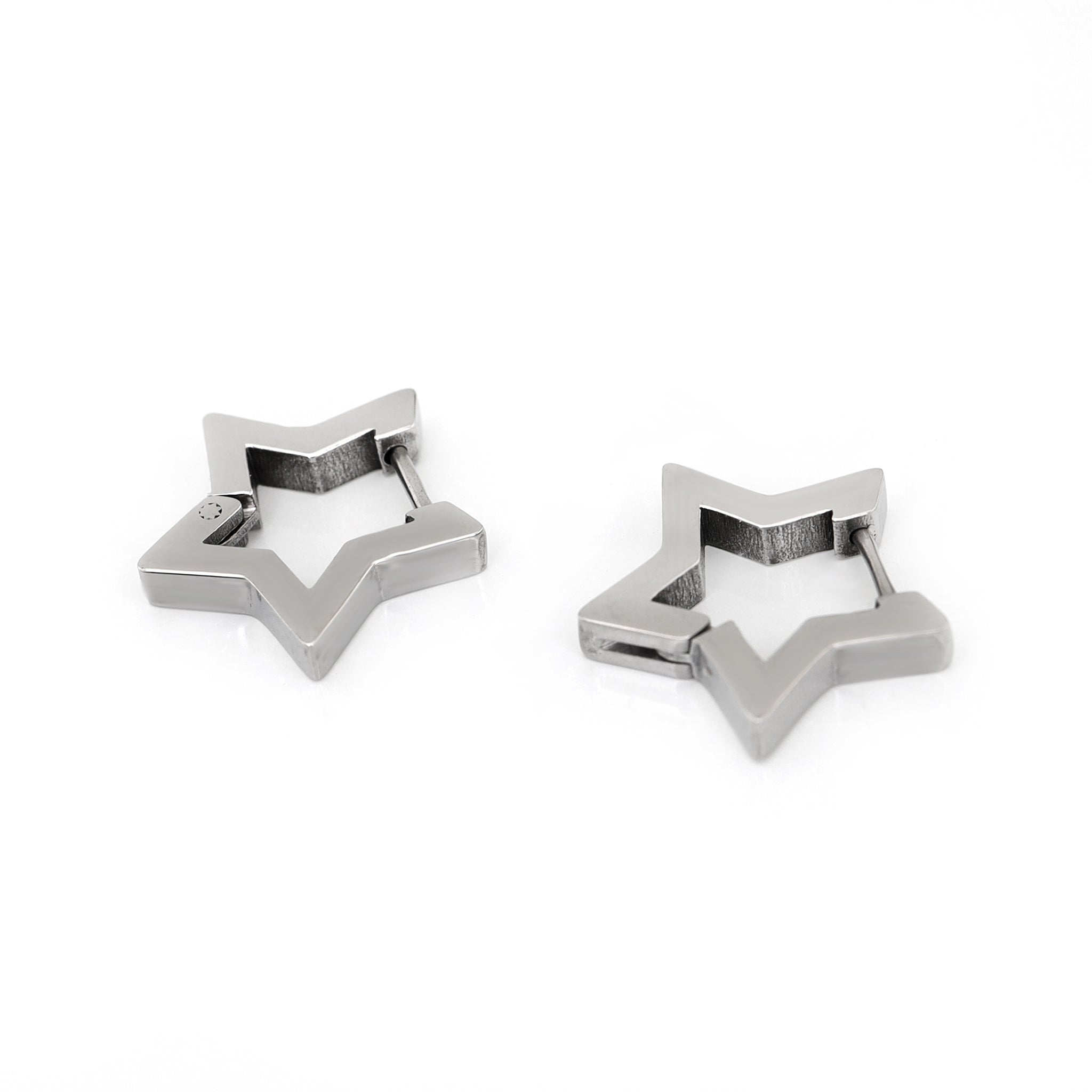 Minimalist Pentagram Straight Pin tainless steel Earrings