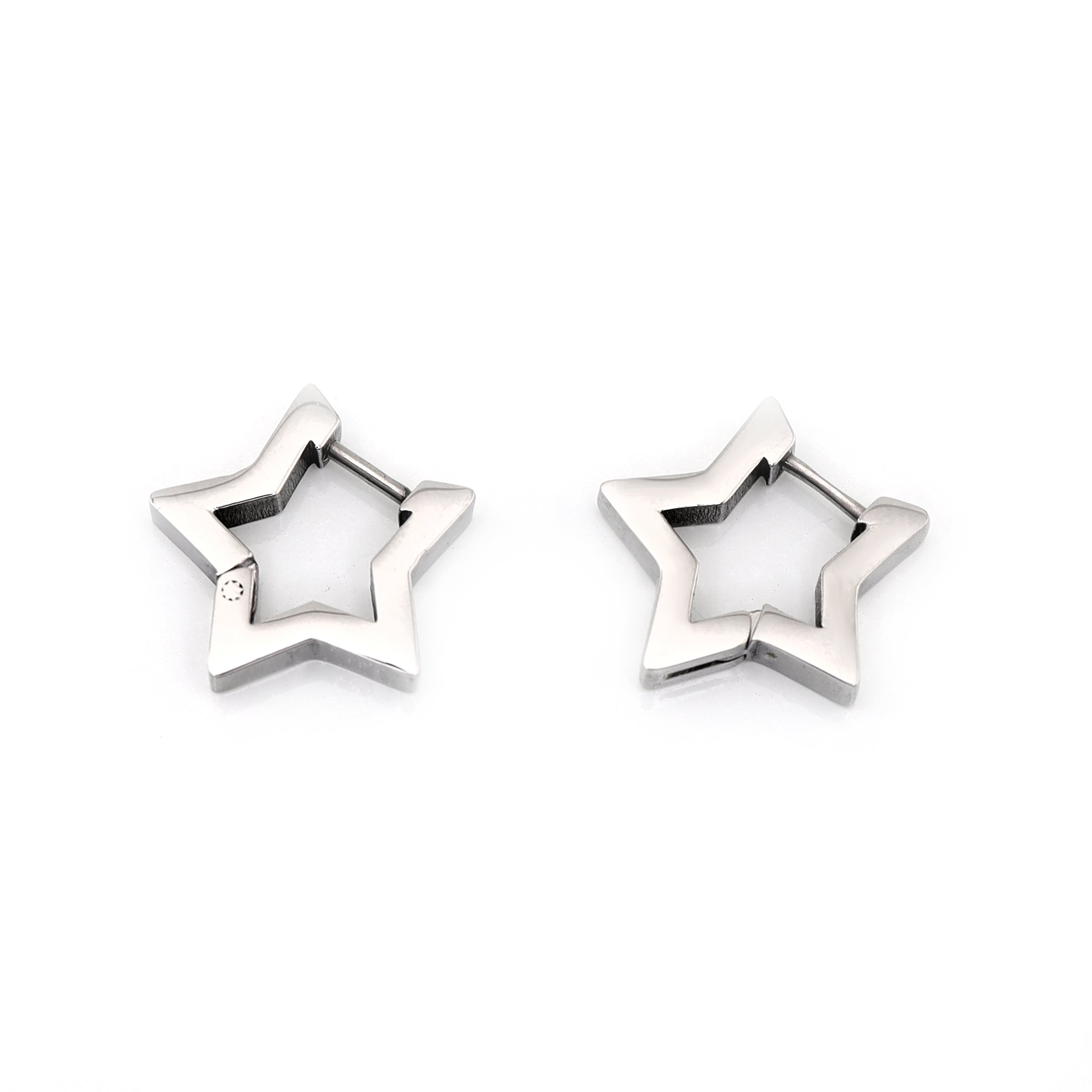 Minimalist Pentagram Straight Pin tainless steel Earrings