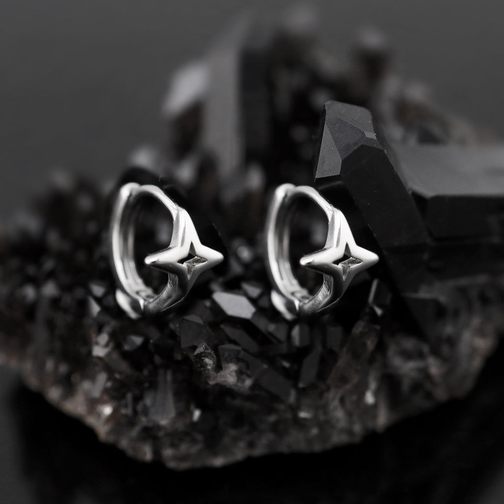 Openwork Four-Point Star tainless steel Earrings