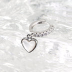 Heart-Shaped Mother of Pearl & CZ tainless steel Earrings