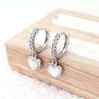 Heart-Shaped Mother of Pearl & CZ tainless steel Earrings