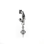 PAIR OF Thin Gauge Cross CZ Drop Chain tainless steel Ear Studs