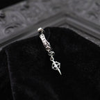 PAIR OF Thin Gauge Cross CZ Drop Chain tainless steel Ear Studs