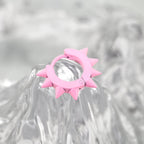 Pink Enamel Six-Spike tainless steel Earrings