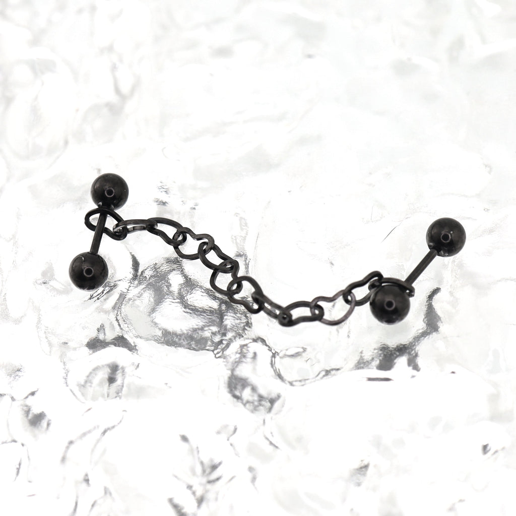 Black Heart Chain Stainless Steel Ear Chain