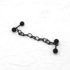 Black Heart Chain Stainless Steel Ear Chain