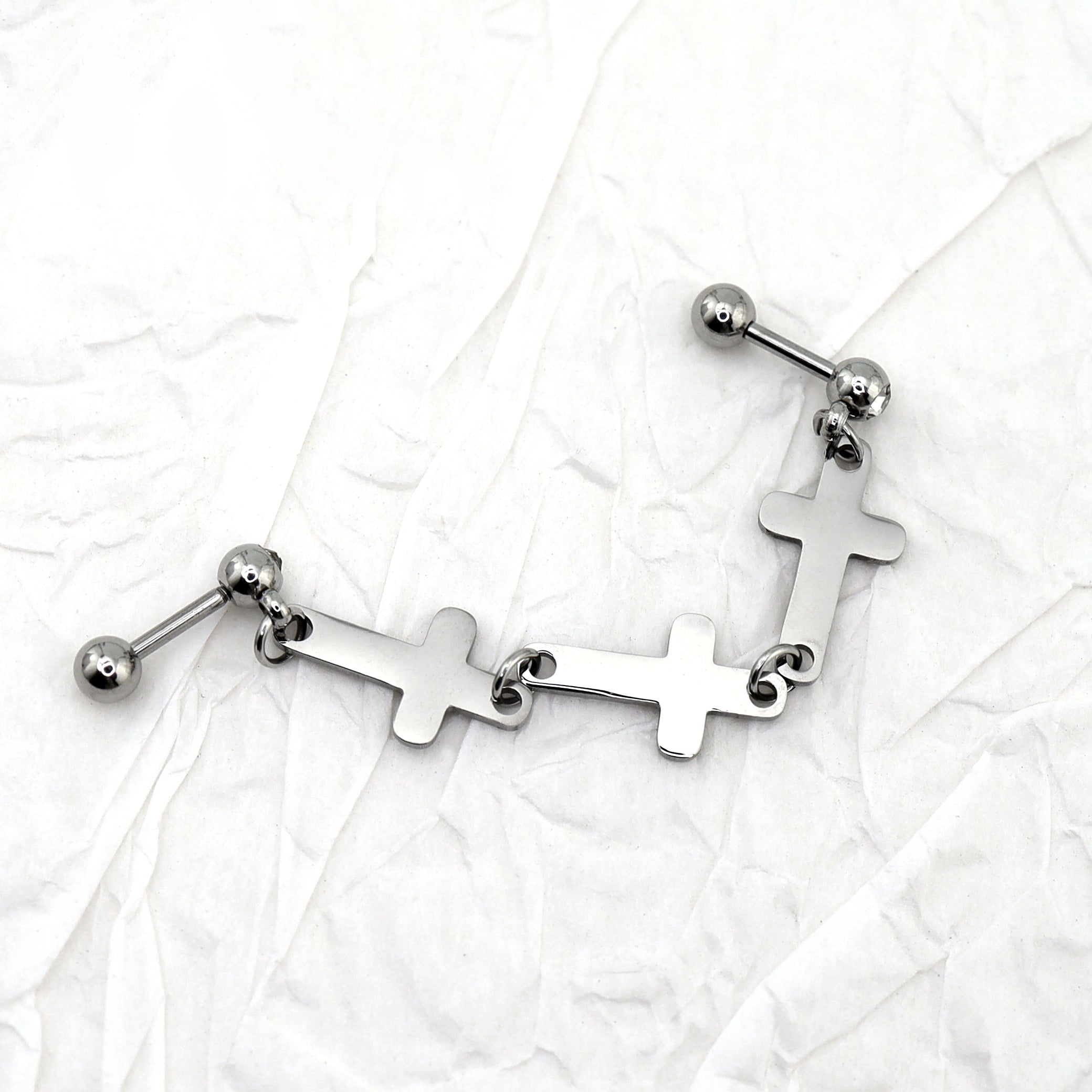 Triple Cross Drop Chain tainless steel Industrial Barbell