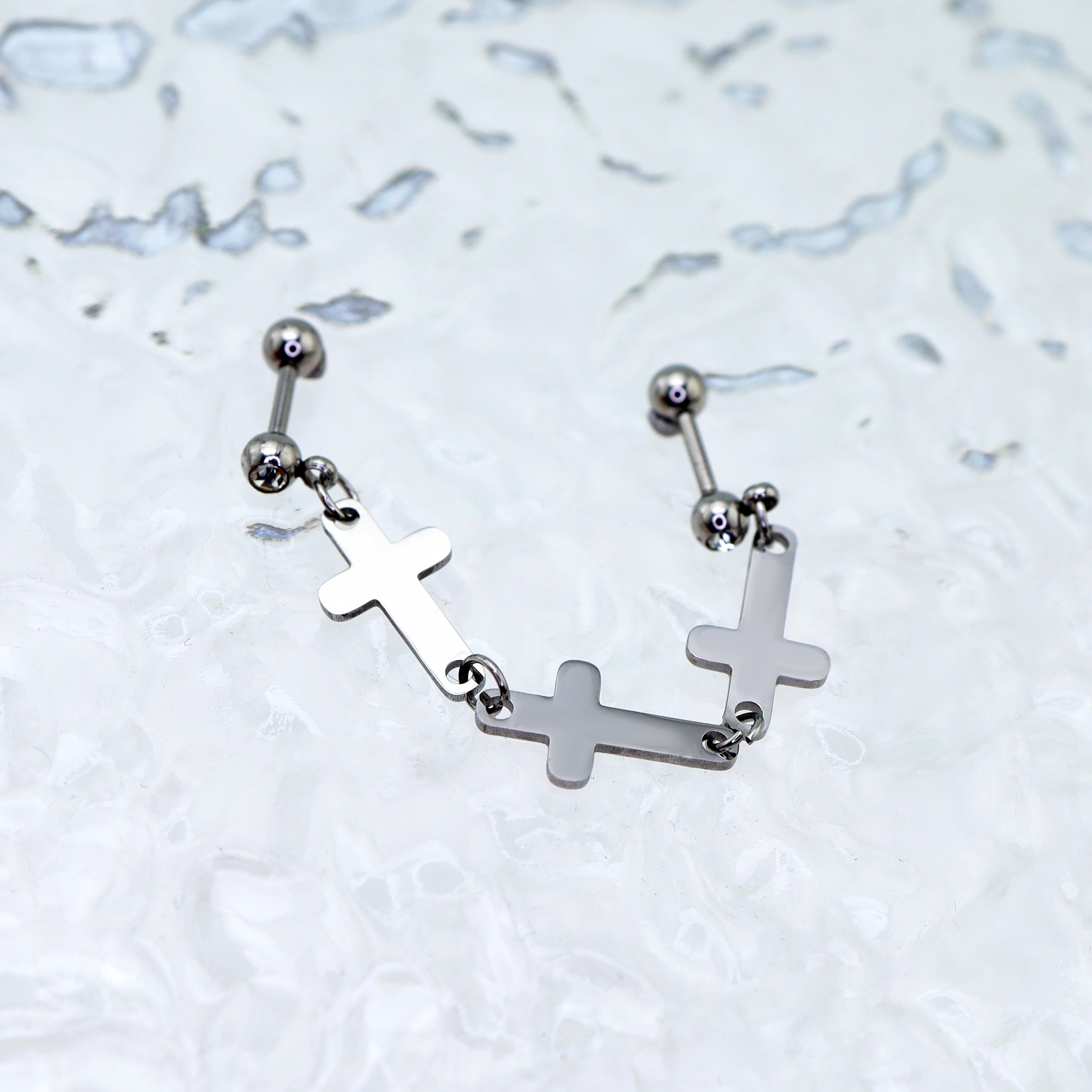 Triple Cross Drop Chain tainless steel Industrial Barbell