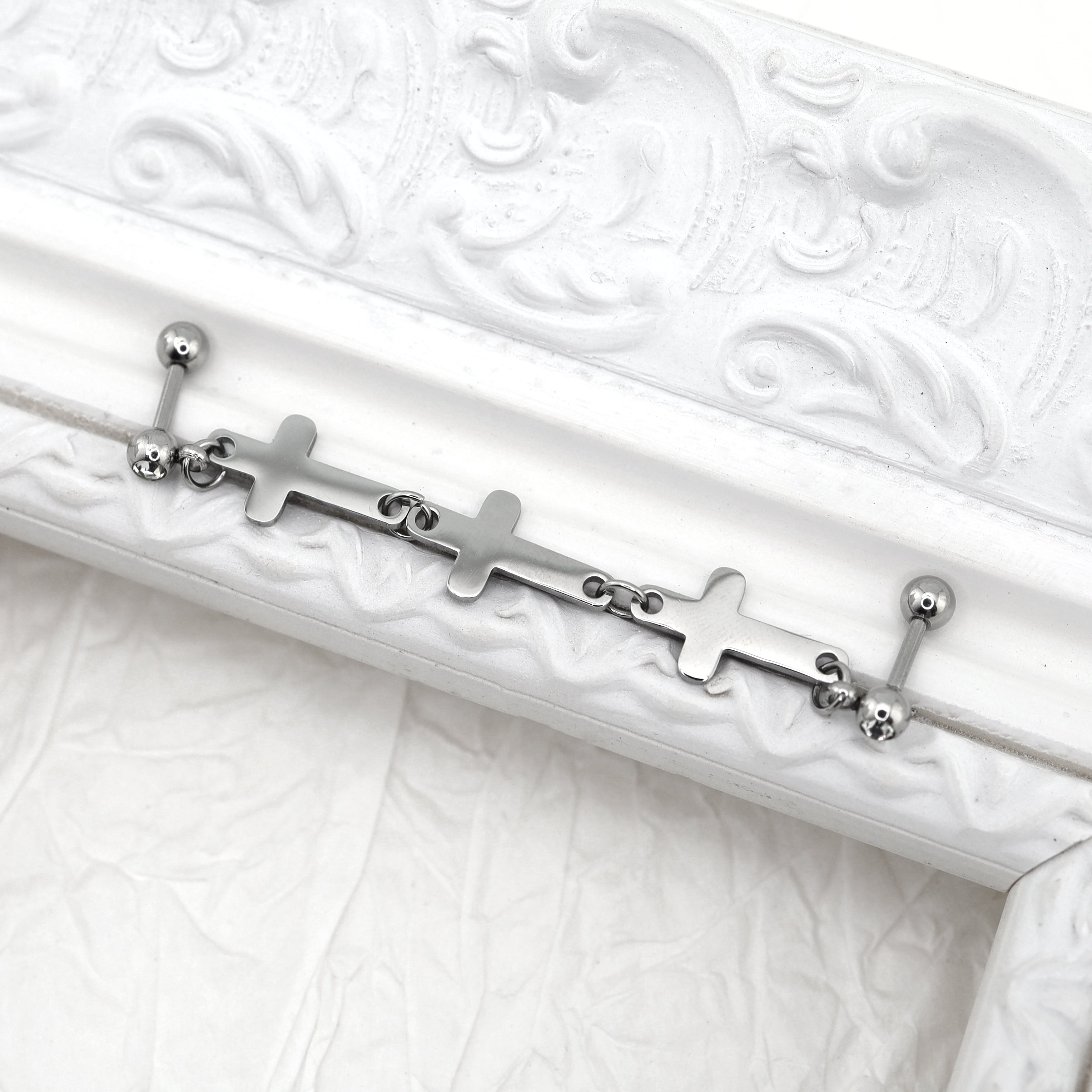 Triple Cross Drop Chain tainless steel Industrial Barbell