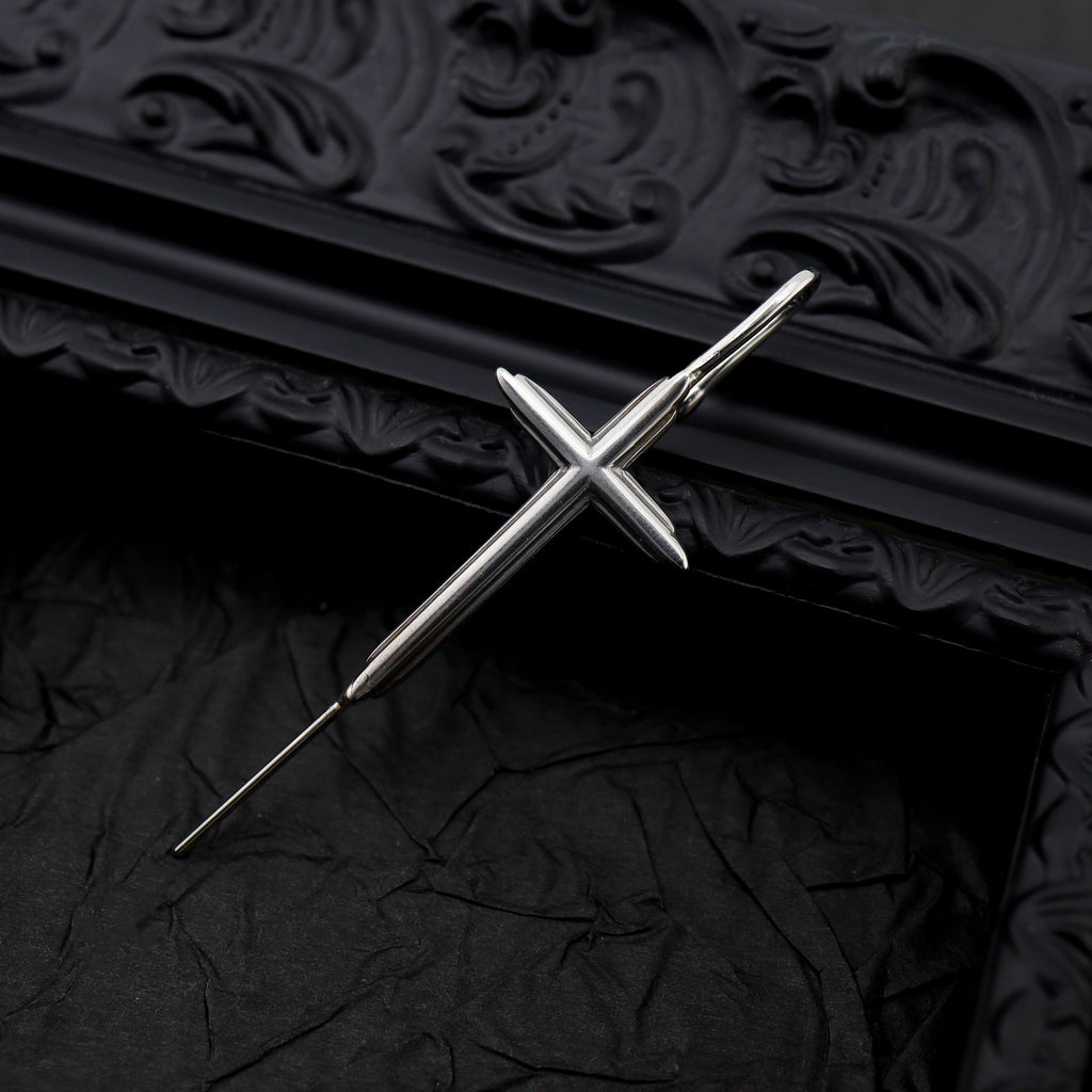 Single Ear Cross tainless steel Ear Climber