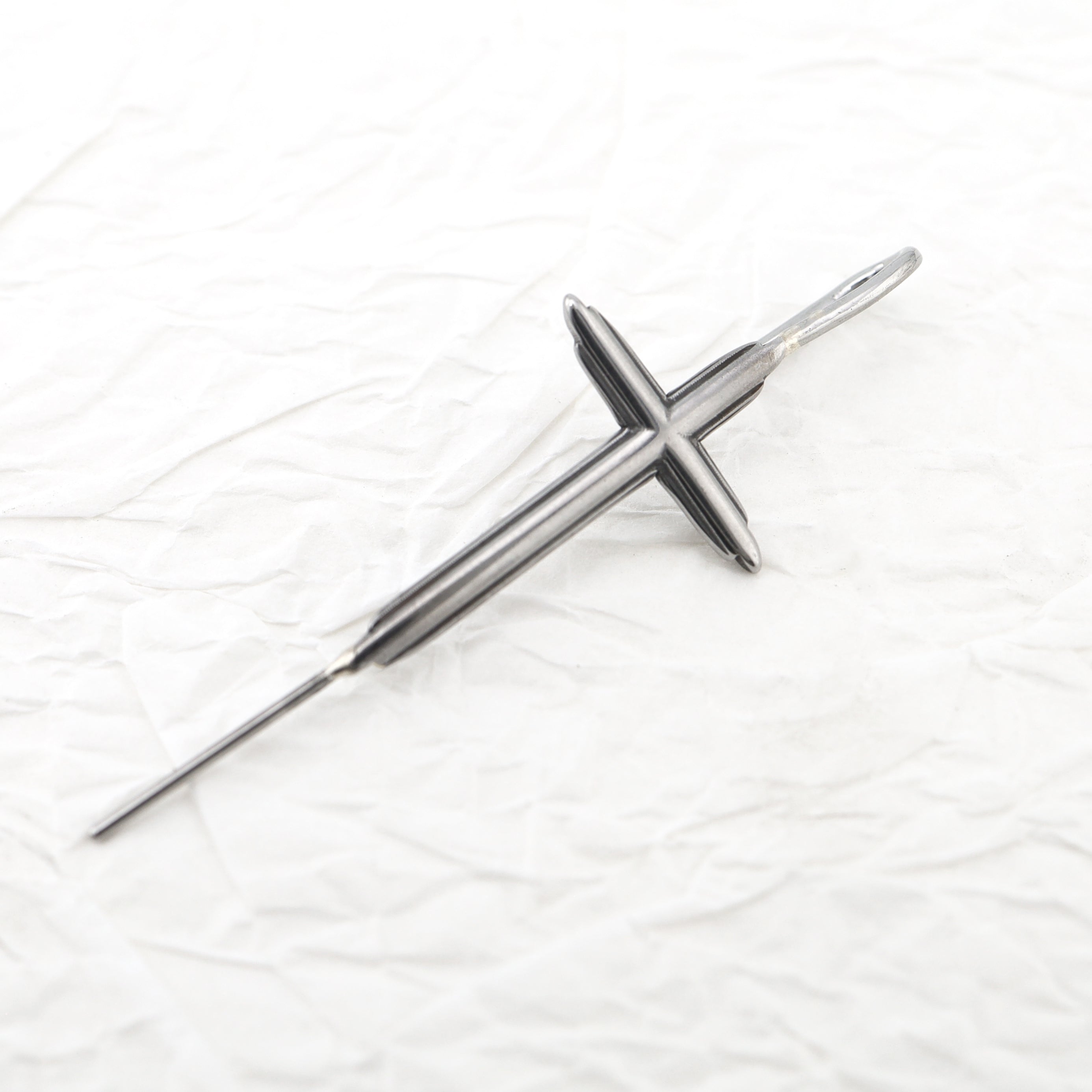 Single Ear Cross tainless steel Ear Climber