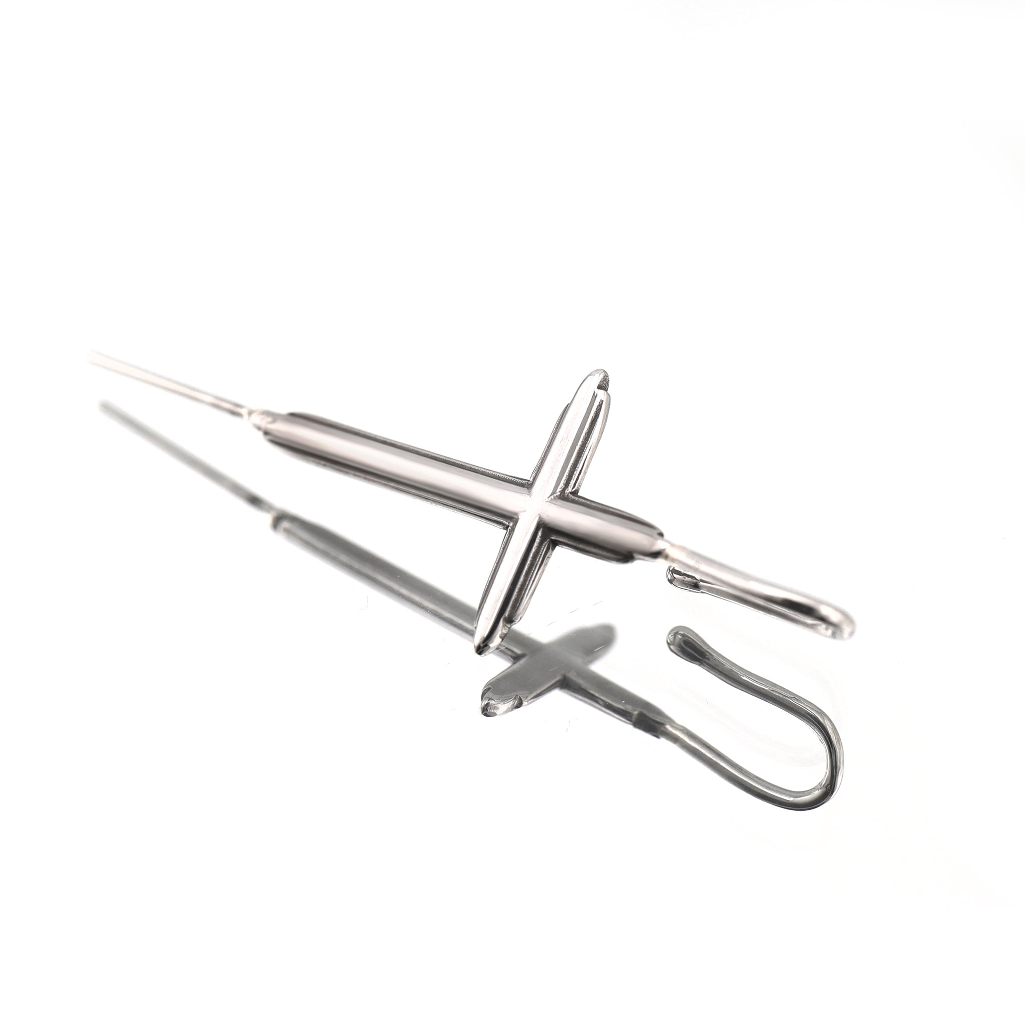 Single Ear Cross tainless steel Ear Climber