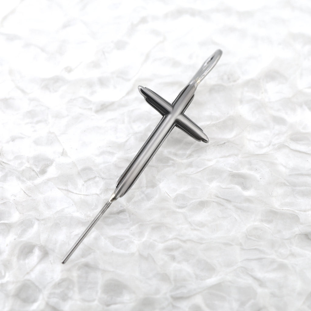 Single Ear Cross tainless steel Ear Climber