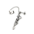 Thin Gauge Openwork Skull Chain Dangle tainless steel Earrings