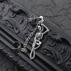 Thin Gauge Openwork Skull Chain Dangle tainless steel Earrings