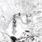 Thin Gauge Openwork Skull Chain Dangle tainless steel Earrings