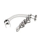 Thin Gauge Openwork Skull Chain Dangle tainless steel Earrings