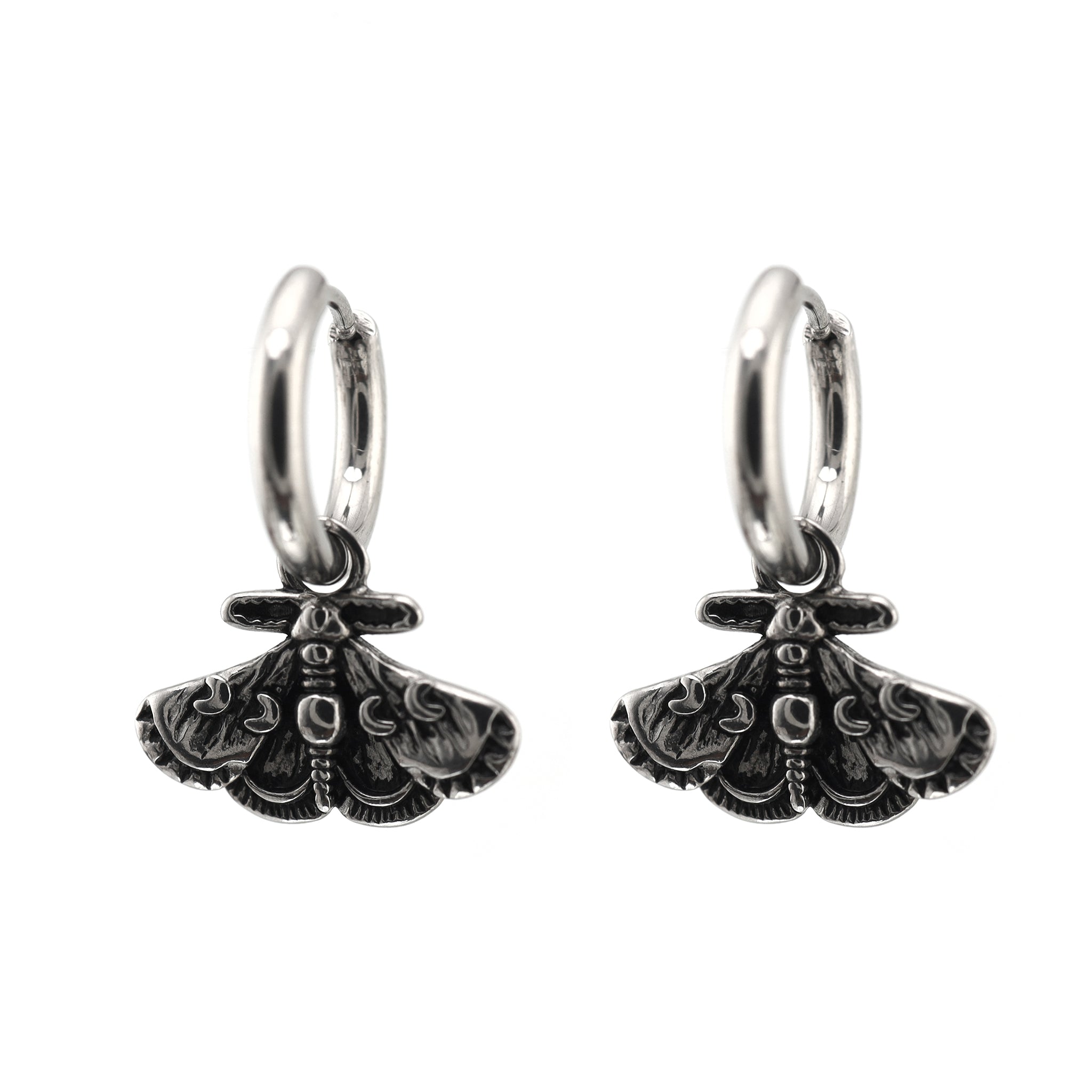 Gothic Moth Insect Pendant tainless steel Earrings