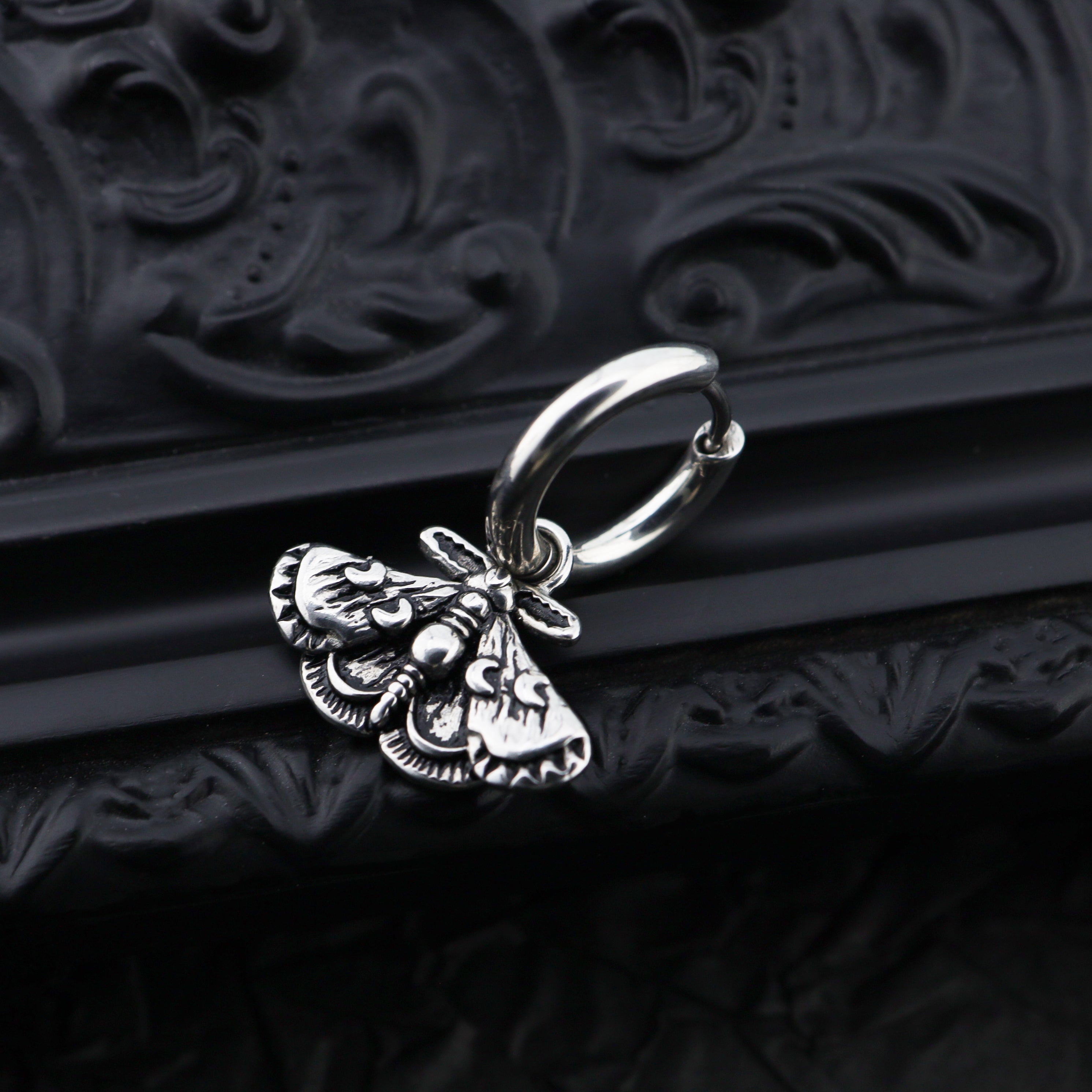 Gothic Moth Insect Pendant tainless steel Earrings