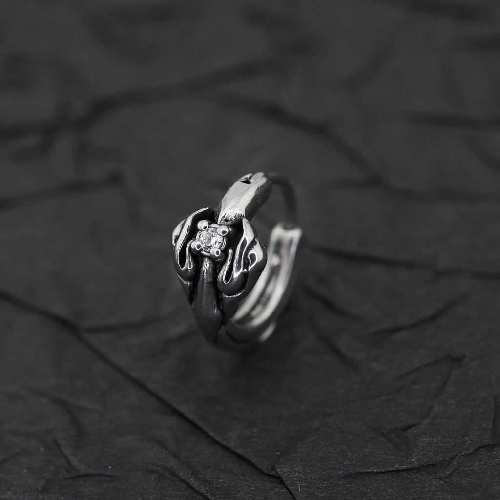 Gothic White CZ tainless steel Earrings