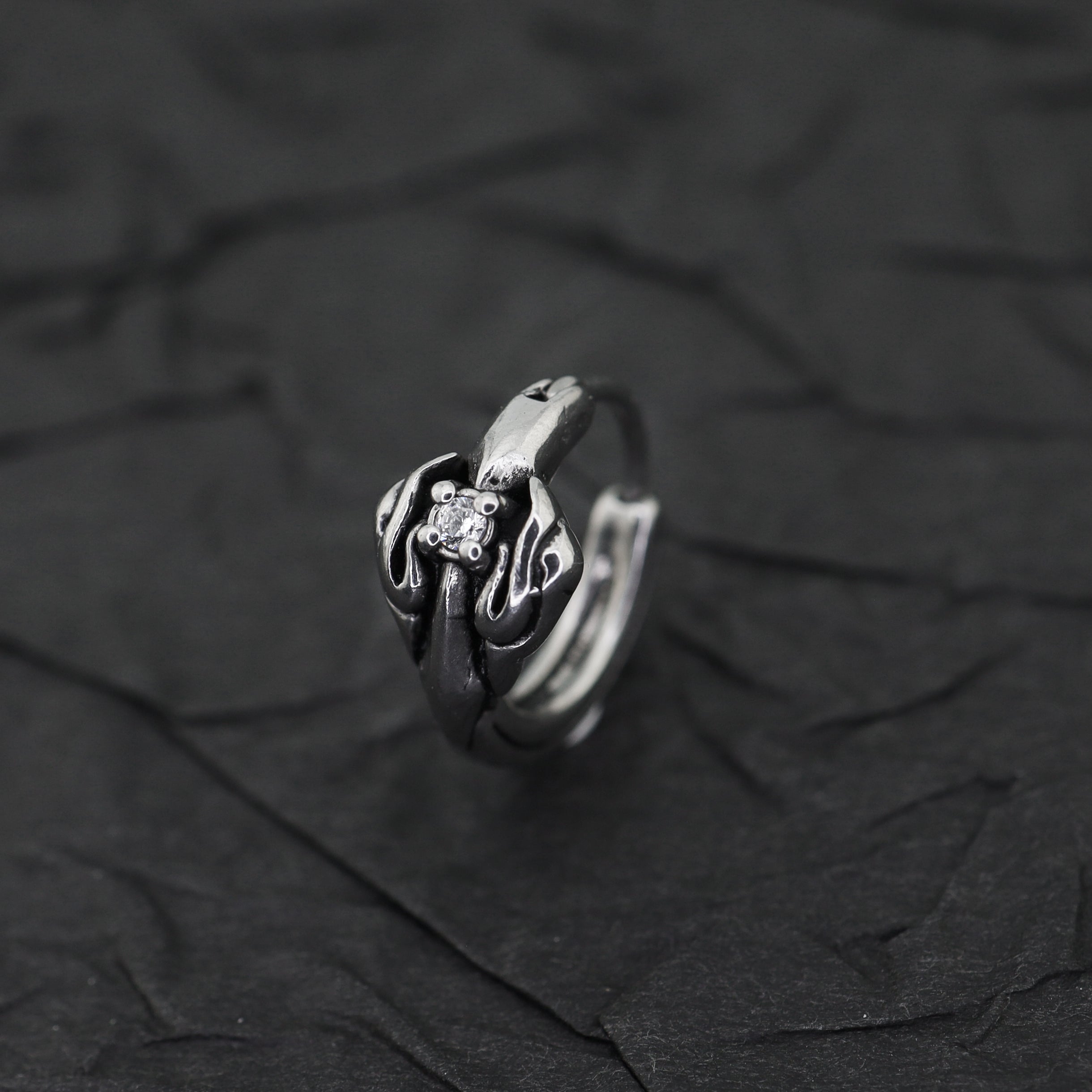 Gothic White CZ tainless steel Earrings