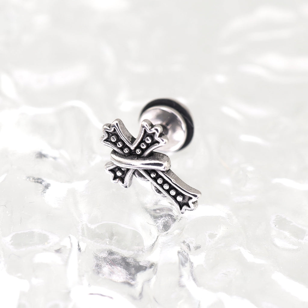 Vintage Twisted Cross tainless steel  Ear Studs