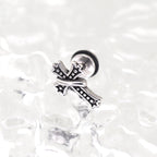 Vintage Twisted Cross tainless steel  Ear Studs