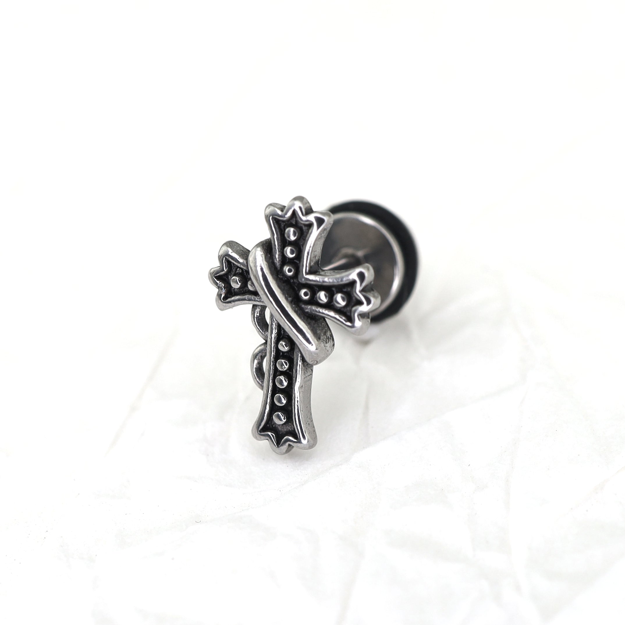 Vintage Twisted Cross tainless steel  Ear Studs