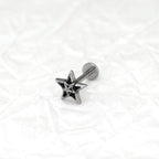 Oil Slick Pentagram Internally Threaded tainless steel Studs