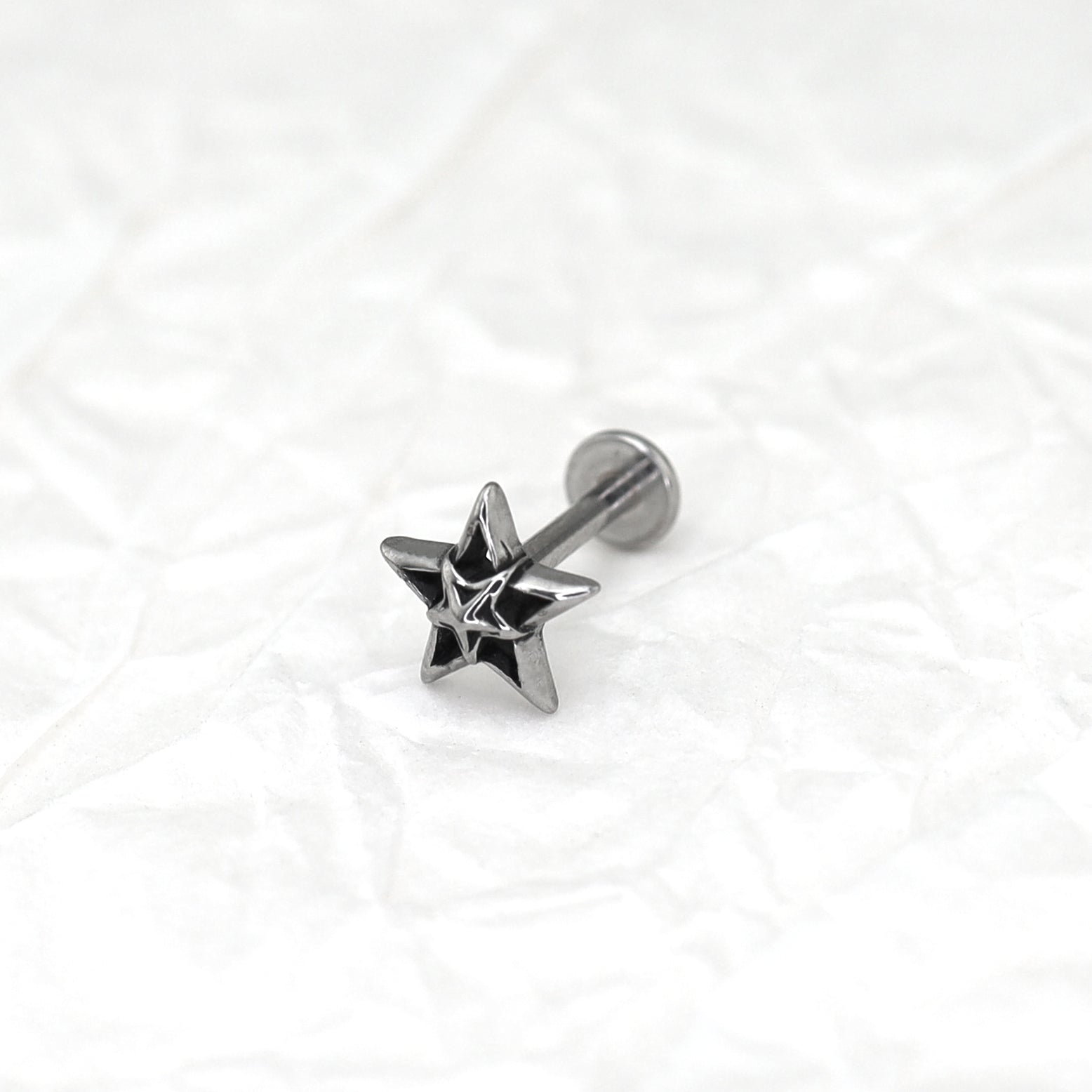 Oil Slick Pentagram Internally Threaded tainless steel Studs