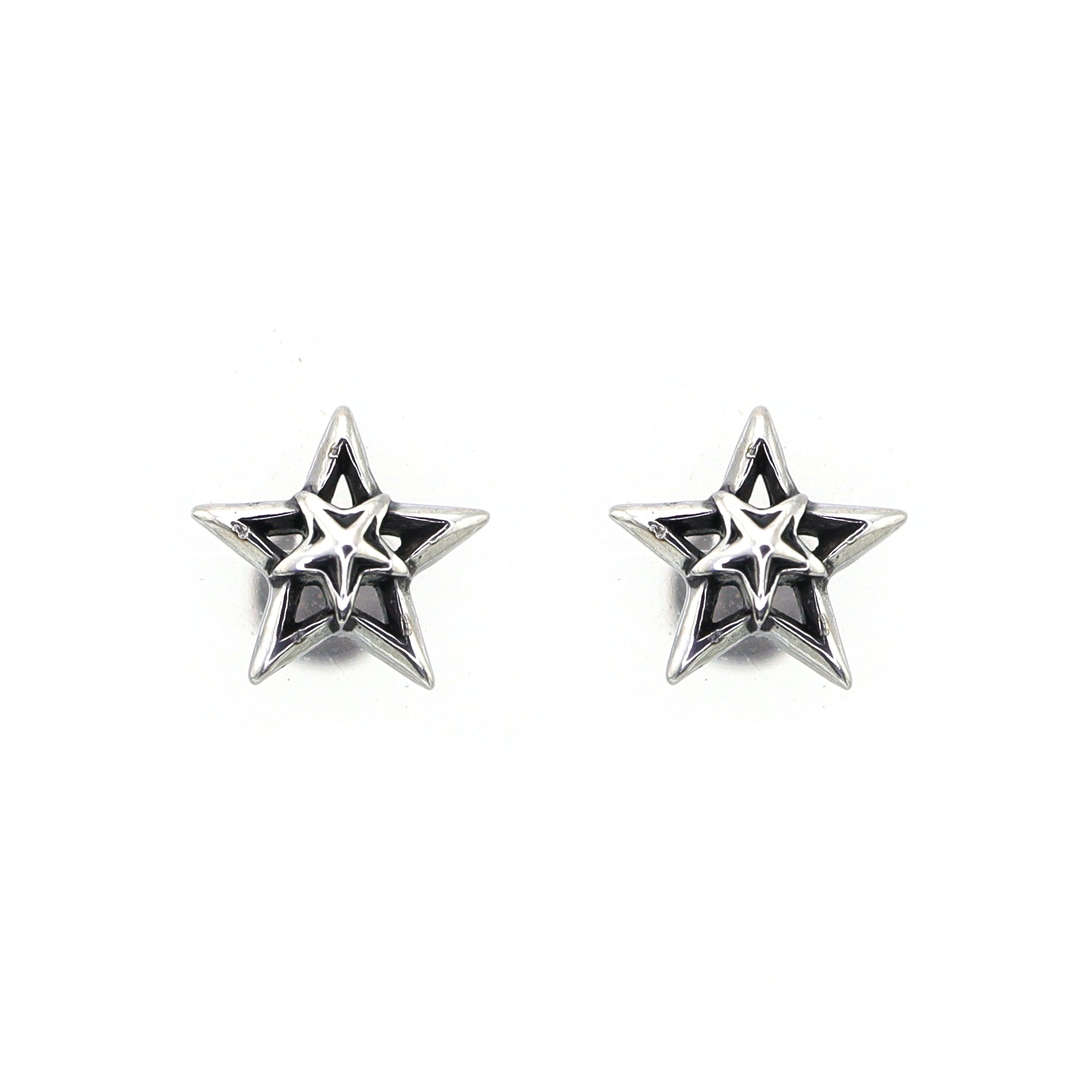 Oil Slick Pentagram Internally Threaded tainless steel Studs