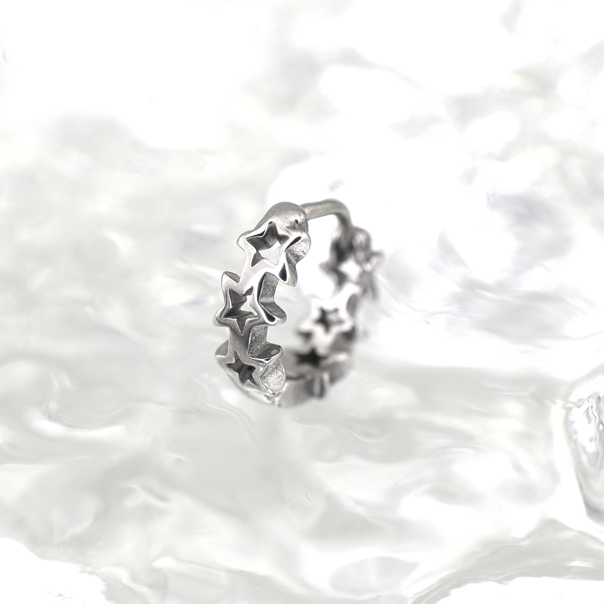 Vintage Openwork Pentagram tainless steel Earrings