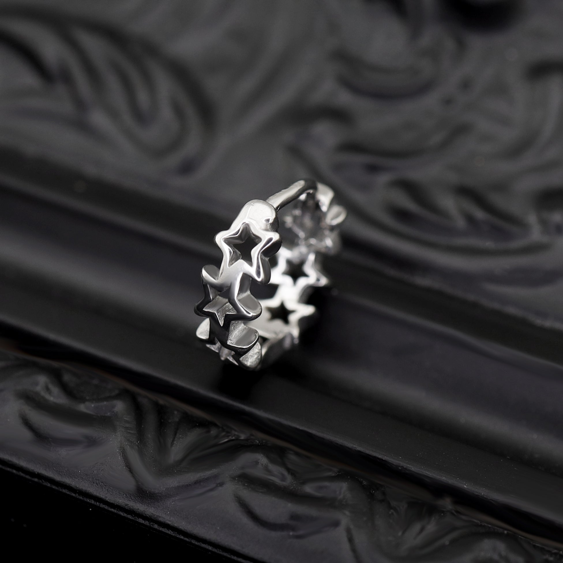 Vintage Openwork Pentagram tainless steel Earrings