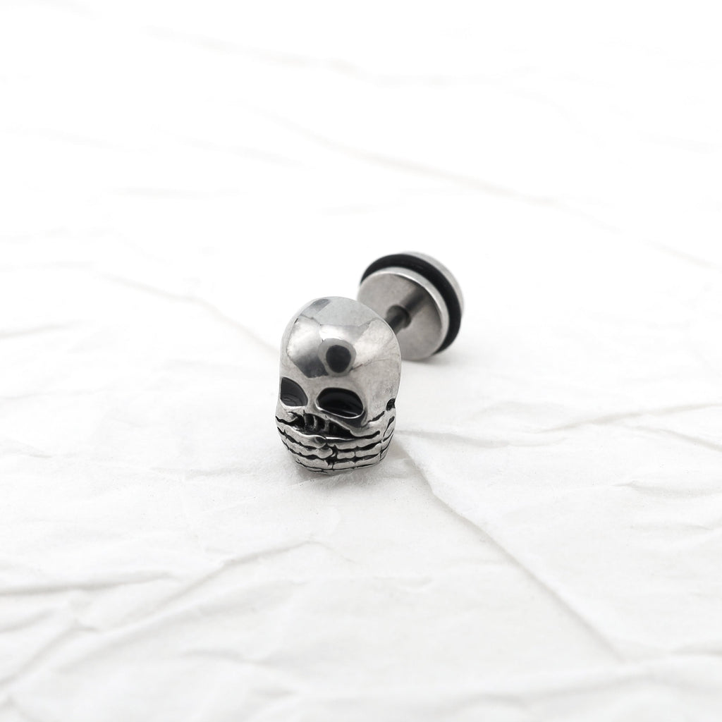 "Shut Up" Skull Stainless steel Ear Studs