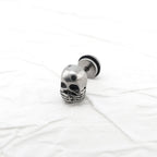 "Shut Up" Skull Stainless steel Ear Studs