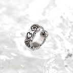 Minimalist Engraved Heart & Flower tainless steel Earrings