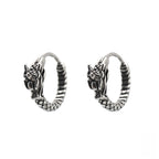 Vintage Engraved Dragon tainless steel Earrings
