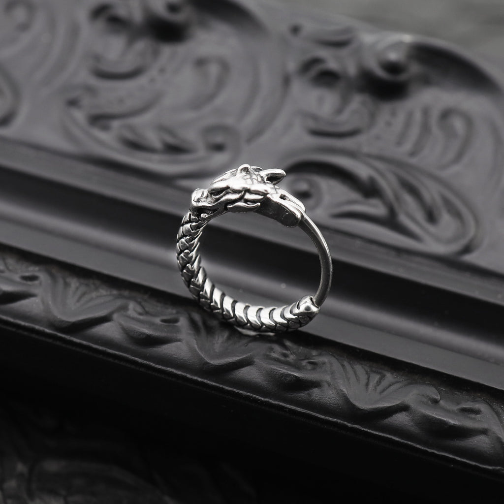 Vintage Engraved Dragon tainless steel Earrings