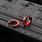 Black-Red Gradient Contrast Stainless Steel Earrings