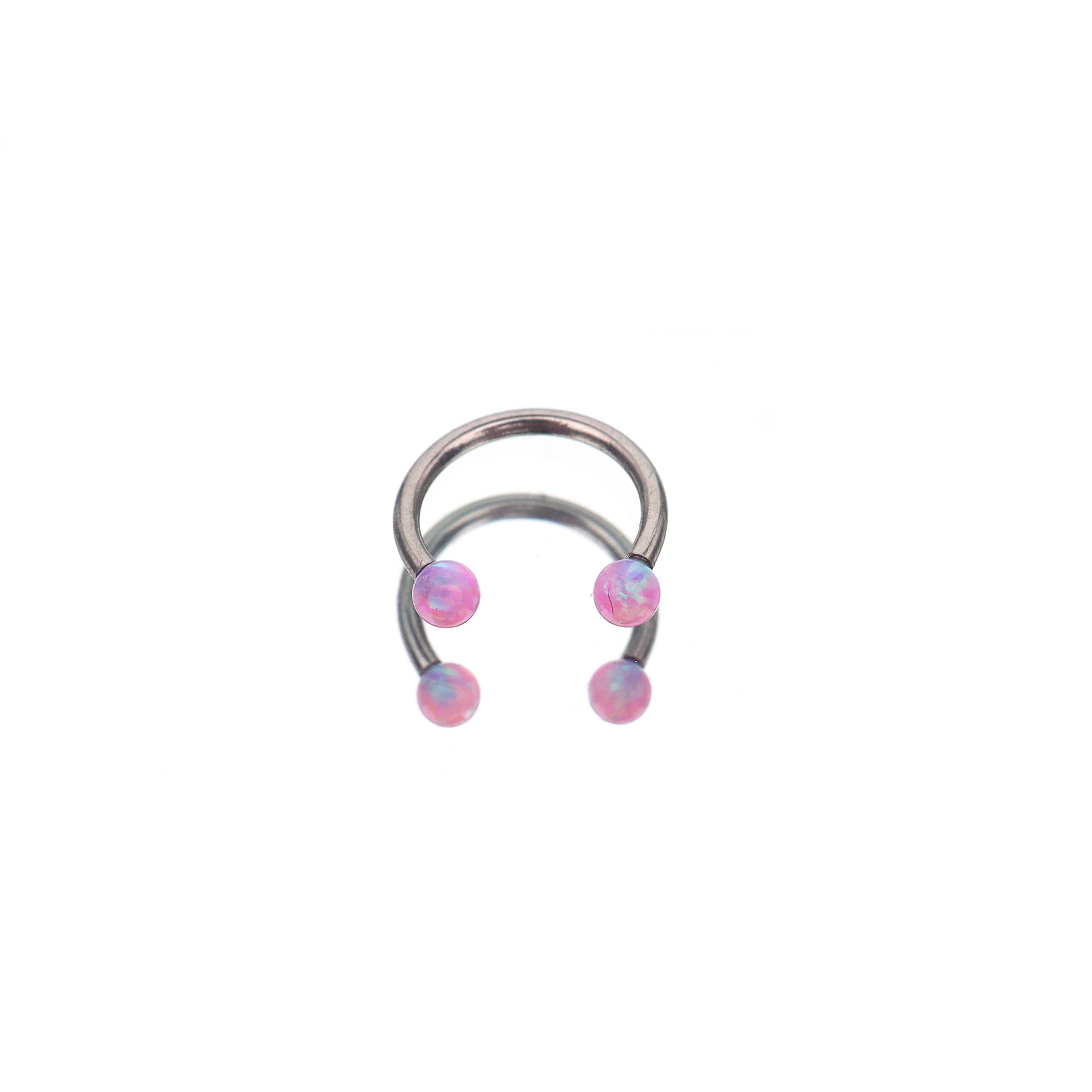 16G Opal Internally Threaded Horseshoe Ring