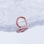 Teardrop CZ Titanium Segment Hoop