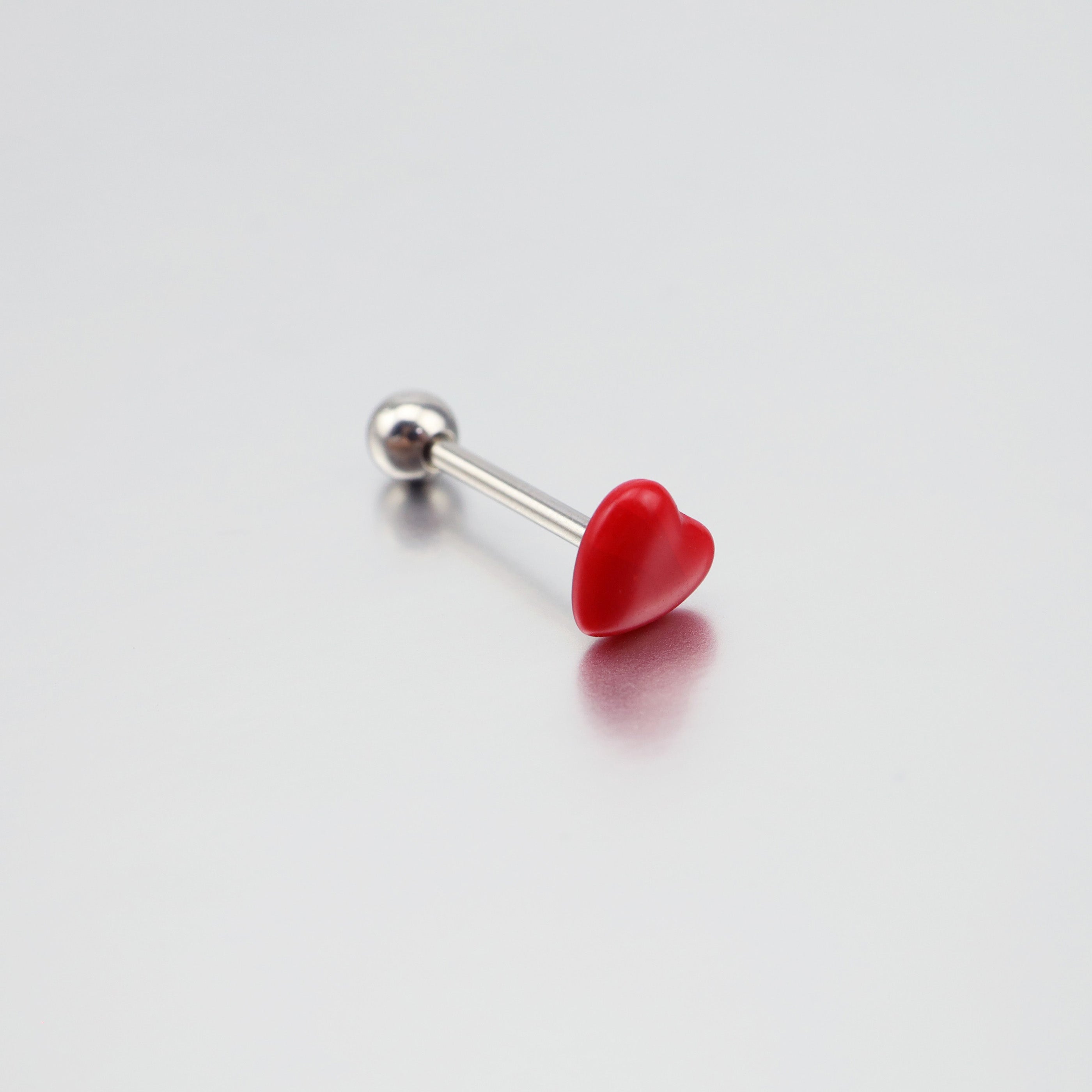 Heart-shaped Acrylic tongue stud